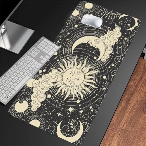 Mauspad XXL, Gaming Mauspads 1000x500x3mm, Mousepad Groß mit Rutschfestem Gummiboden, Mousepad XL mit Einer speziellen Oberfläche verbessert Geschwindigkeit und Präzision, Abstrakter Mond