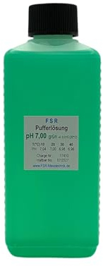 FSRTOP pH 7 Kalibrierlösung 250 ml Kalibrierflüssigkeit Pufferlösung Eichlösung für pH Messgerät Tester Eichflüssigkeit, grün