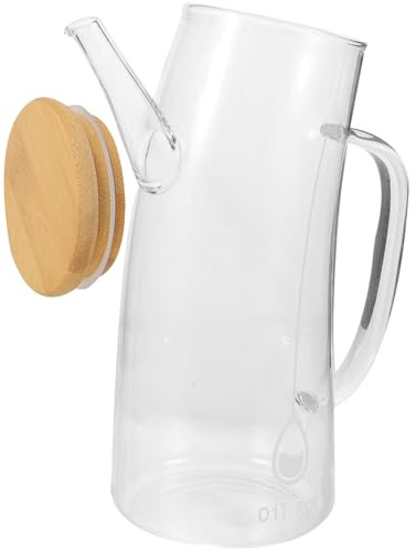 JECOMPRIS Bouteille Distributrice D'huile En Verre 550ml Avec Bec Verseur Et Échelle Récipient Anti-fuite Pour Huile Et Vinaigre Grosse Capacité Cuisine 1 Pièce