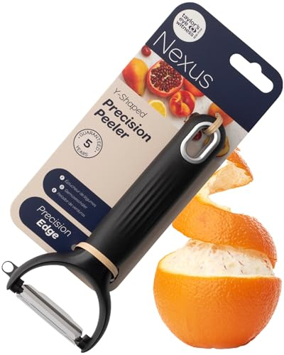 Nexus - Éplucheur de légumes en forme de Y - Éplucheur de pommes de terre en silicone - Gadget de cuisine avec poignée ergonomique - Poignée antidérapante - Lame tranchante - Glisse facilement sur