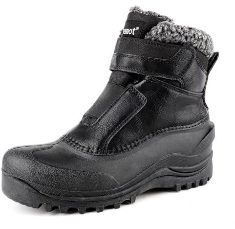riemot Winterstiefel & Schneestiefel für Damen und Herren – Wasserdicht, Gefüttert und Warm, Rutschfest, Slip-on mit Klettverschluss, Ideal für Trekking, Outdoor und Alltag, Größen 37-47