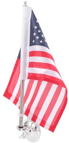 TOYANDONA Support de Hampe Drapeau avec Ventouse Robuste Mât Inoxydable Fixation Voiture et pour Drapeaux Extérieurs