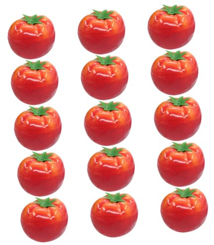 STOBAZA 15pcs Foam Tomato Model Fake Tomatoes Lifelike Decorative Props for Home Kitchen Store Display Artificial Vegetable Simulation