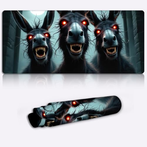 nightmare beasts laughing Gaming Mouse Pad Non-Slip Rubber Base Pad Office Home Novelty Printed Desk Accessory Laptop Desktop Printed Art Ergonomic 600 * 350 * 4mm