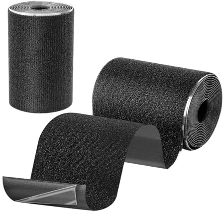 EuSupNova Cinta de Reparación para Tela, 10x200 cm Cinta Autoadhesivo Reparadora Tela, para Lona, Toldo, Sofá, Chaqueta de Plumón, Asientos de Auto, Grietas o Agujeros, (Negra)