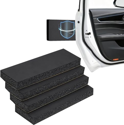 4 Piezas Protector Pared Garaje, 30×10×3 cm Espuma Autoadhesiva, Impermeable Protector Columnas para Paredes de Garaje, Puertas de Coche y Parachoques - Negro