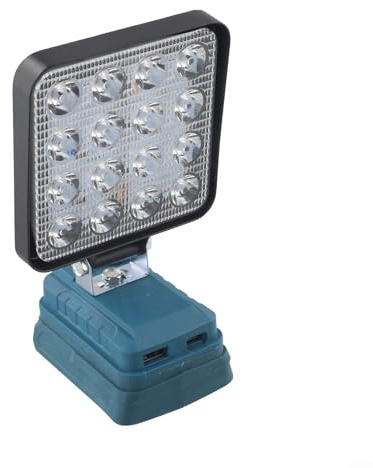 Luz de trabajo LED, 4 pulgadas, 16 LED, linterna eléctrica con puerto de carga USB, función de banco de energía, foco giratorio para batería de iones de litio Bosch, uso en taller al aire libre (B)