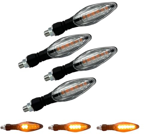 McGoing Blinkleuchten Motorrad Blinker Universal DC12V E Geprüft LED IP67 Wasserdicht (Weiß X 4 Stück, 6 LED)