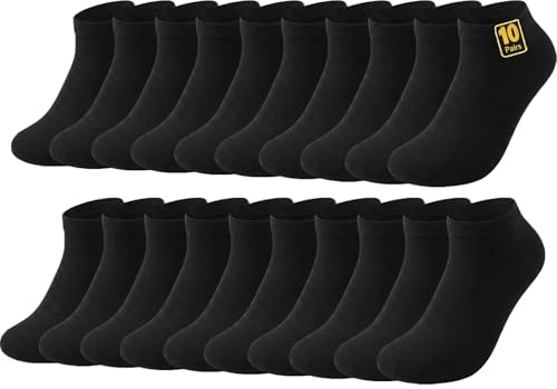 Wamicu 10 Paires Chaussettes Basses Homme Femme - Coton Socquettes Peigné | Courtes Chaussettes Sport, Para Running Travail et Loisirs