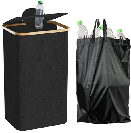 Pfandflaschen Sammelbehälter 100L mit Einwurf – Organizer für Leergut, Altglas & Pfandflaschen – Stauraum-Behelf für Abstellraum, Garage & Recycling