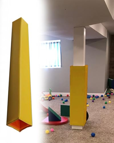 Skyddskåpa i skum för källarstolprör, fallskyddsmatta för inomhus- och utomhus basketringar, postskydd för garage, fotbollsplatser och parkeringsplatser (gul, 20 x 20 cm (8 tum x 8 tum)