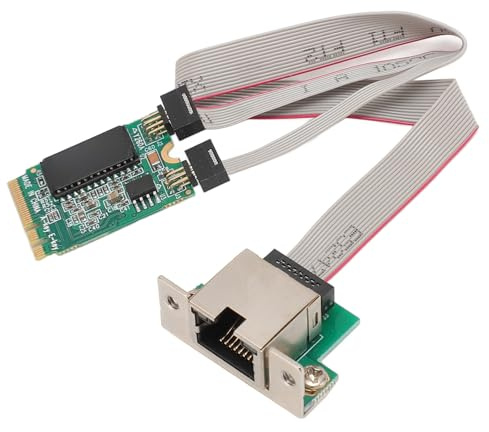 Jelquix Tarjeta de Red Gigabit Ethernet, Puerto RJ45 de Alto Rendimiento, Chip I210AT para Ordenadores Industriales, Ranura M.2 A+E