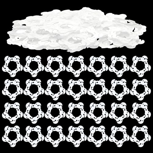 Flower Shaped Balloon Connectors, 100 Pack White Balloon Arch Clip Holders, Quick Knot Buckle Clips for Birthday Wedding Party Decoration