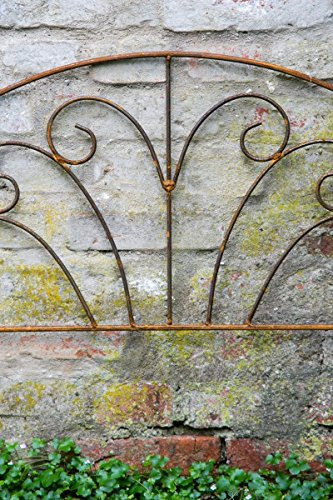 KUHEIGA Beetzaun 71x 64cm Beetbegrenzer Rankgitter Rost Metall Beeteinfassung aus Volleisen