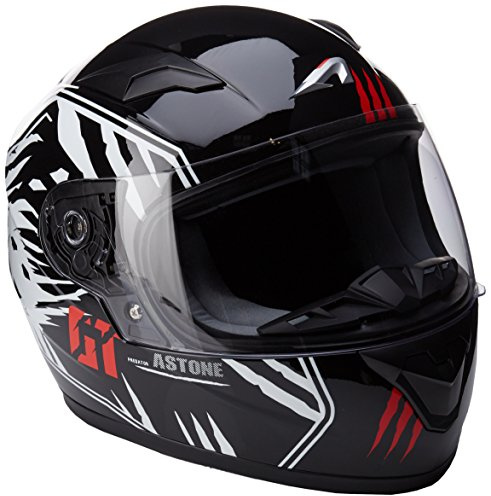 Astone Helmets gt2kg-predator-bwm Motorradhelm GT Kid, Schwarz/Weiß, Größe M