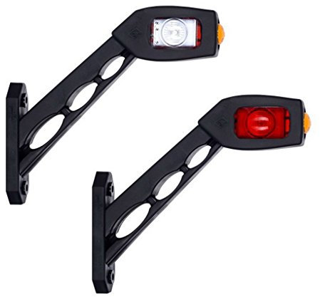BUL BARS 2 x LED Gummi Begrenzungsleuchte Seitenleuchte 12V 24V mit E-Prüfzeichen Positionsleuchte Auto LKW PKW KFZ Lampe Leuchte Licht Weiß Rot Orange
