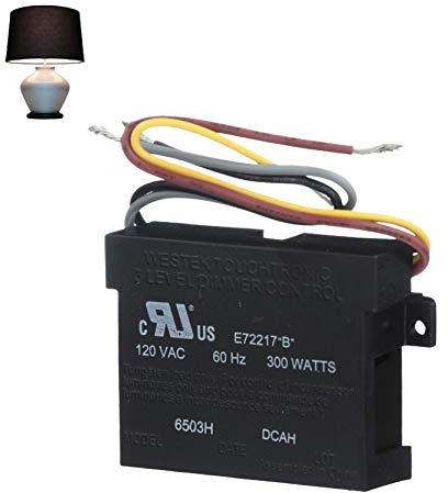 Westek 6503HBLC Indoor Wire-In 3-Level Touch Dimmer Replacement, 300-Watt