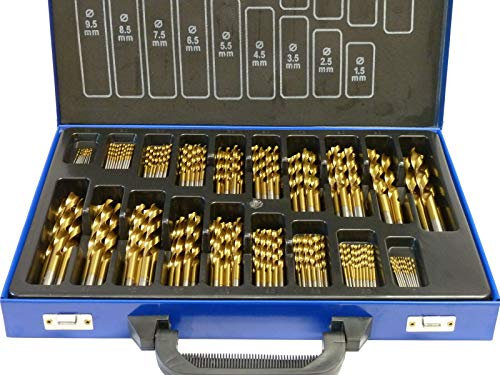 170 tlg. Stahlbohrer Set roll-gewalzt, Metallbohrer HSS-Spiralbohrersatz Titan-Nitriert