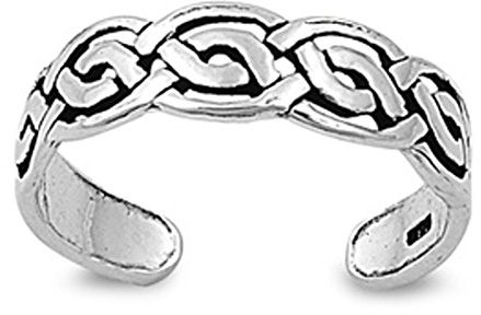 7K Zehenring aus 925 Sterling Silber als Fußschmuck für Damen, Herren und Mädchen, Größenverstellbar, Modell 33
