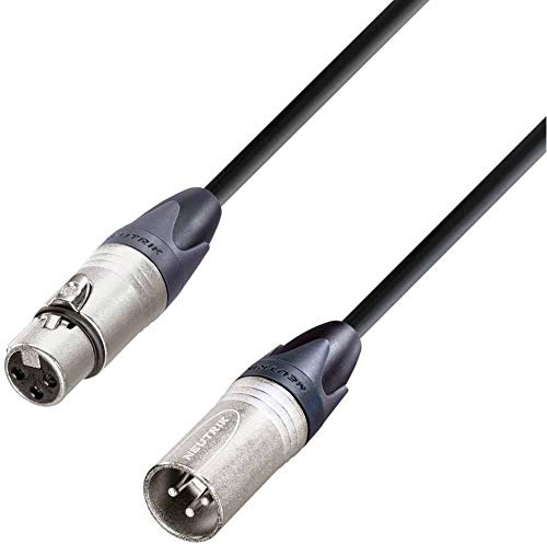 Adam Hall Cables 5 STAR MMF 0100 - Mikrofonkabel, Neutrik 3-Pol XLR female auf 3-Pol XLR male, schwarz, 1m