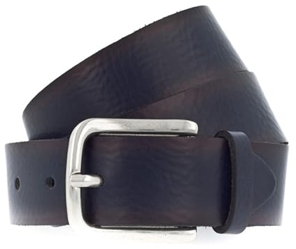 Vanzetti Damen Leder Gürtel Rindleder weich Damengürtel marine 35 mm Ledergürtel