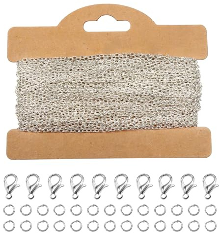 TOAOB 10 M Gliederkette 3mm x 2mm Ketten Selber Machen Set | Schmuckkette Chain, Ketten zum Basteln, Kettenband Schmuckherstellung, für DIY Schmuck Basteln Herstellung