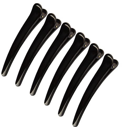 6 Stück Haarspangen, Abteilklammern Friseur, Combi-Clip Haarclips, Krokodil HaarKlammern, Hair-Clips
