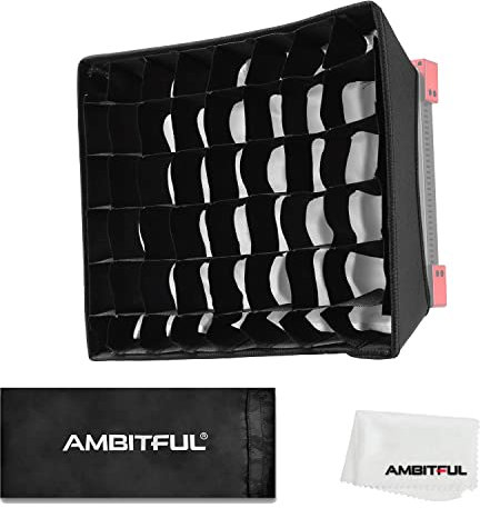 AMBITFUL 35.5cm x 29.5cm LED Video Light Diffuser Honeycomb Grid Softbox + Honeycomb Grid for LED Panel Light (14''x11.6'')