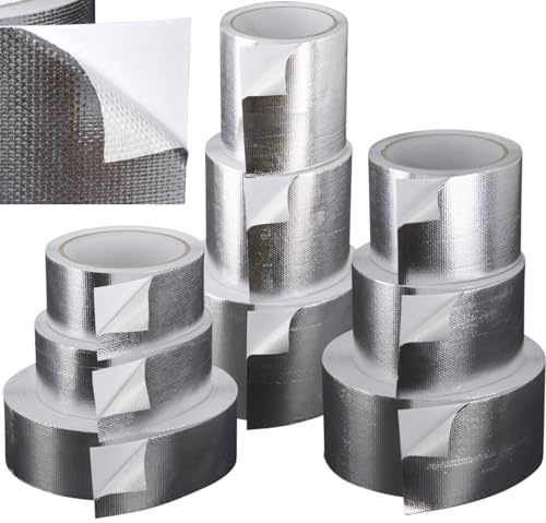 Schlauchland 50m Aluminium Klebeband 50mm Fiberglas Gewebe verstärkt PROTECTOX *** Profi Qualität Hitzeschutzband Alu Aluband *** VIELE GRÖSSEN