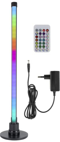 REV - LED-Partylicht Tischlampe musikgesteuert & dimmbar - 58cm 6W 200lm | Deko RGB Stehlampe mit Regenbogen & dynamischem Farbwechsel I inkl. Fernbedienung