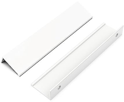 Goldenwarm 10 Stück Versteckte Schrankgriffe Griffe für Küchenschränke Möbelgriffe 128mm Schrankgriffe Weiß Küchengriffe Griffe Möbel Aluminium Türgriffe Küche