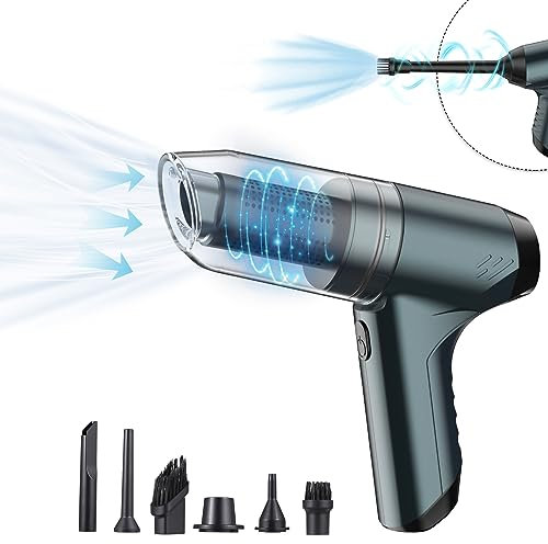 Aspirapolvere a mano senza fili 19.000 Pa, potente aspirazione 3 in 1, ventilatore ad aria e aspirapolvere a pompa manuale, 120 W, potente pulitore a secco e umido portatile