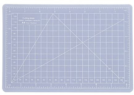 WOOXGEHM Durchscheinende PVC Schneidematte, Doppelseitig, Gitter, Drehbares, Rutschfestes Schneidebrett für Bastel/Stoff/Quilt/Näh/Scrapbooking Projekte, Handwerkzeuge(A5)