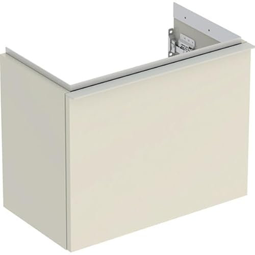 Geberit iCon Unterschrank für Handwaschbecken, 1 Schublade, 52x41,5x30,7 cm, 502302, 502.302.JL.1, Farbe: Front/Korpus: sand-grau/lackiert hochglänzend, Griff: sand-grau/pulverbeschichtet matt