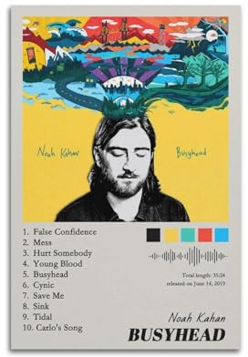 AYUBQ Póster de Noah Kahan, portada de álbum, para dormitorio, arte de pared, álbum de música, artístico, portada, póster, 40 x 60 cm, estilo sin marco