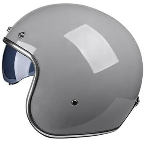 Retro 3/4 Motorrad Helm Jethelm Roller-Helm DOT/ECE-Zertifizierter Brain-Cap Offenem Motorradhelm Mit Sonnenblende Halbschalenhelm Halbhelme Schutzhelm Für Herren Damen 6,M:57-58CM