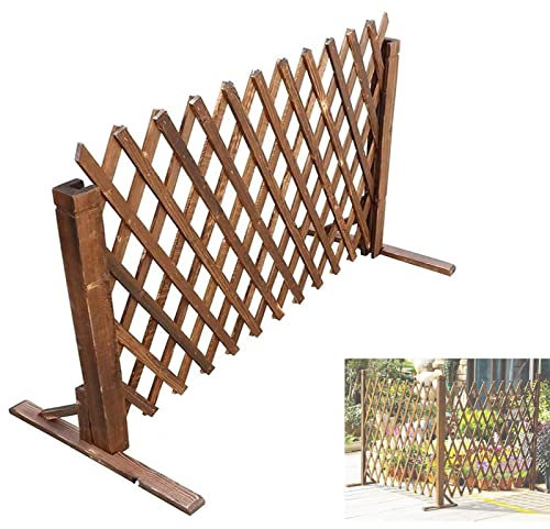 Gartenzaun, freistehender, erweiterbarer Zaun, dekoratives, verbessertes Gartengitter aus Holz zum Pflanzenklettern, temporäre tragbare Zaunelemente für Hunde (Größe: 180 x 90 cm)