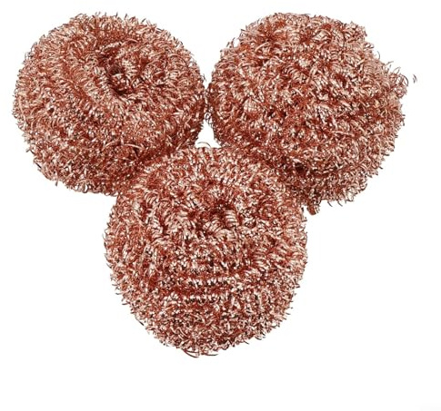 3PCS KitchenCopper Scrubber Wire Cleaning Ball Metal Scrubber Scouring for PADS Ball for Pot Pan Dish Wash Cleaning Kitchen Cookware Cleaner