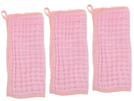 BESTonZON 3stücke Spucktücher Weiche Und Saugfähige Burp Cloths Für Neugeborene Für Stillen Schutz Der Kleidung Für Mädchen Rosa