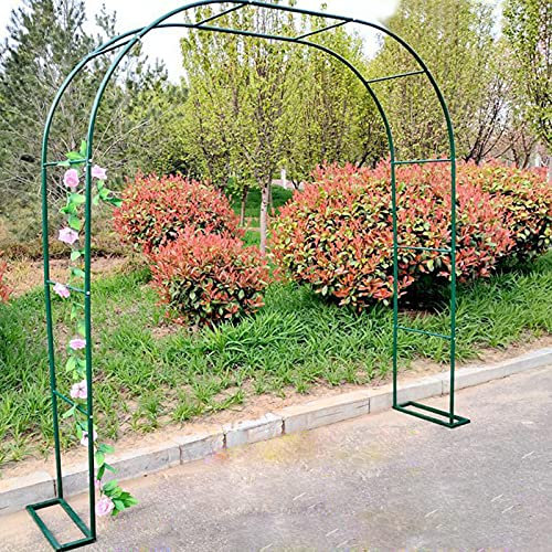 Arco de jardín de metal para plantas trepadoras y enrejado de pérgola resistente a la intemperie con base independiente y fácil de montar