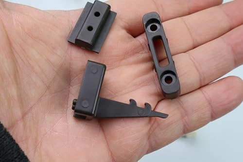 AWITALIA - Set di Ganci Gancio antinfortunistico per Zanzariera Laterale, Prima Generazione, 3 Pezzi, Vari Colori nostra produzione, NO STAMPA IN 3D, stampaggio a fusione. (NERO, 2 SET)