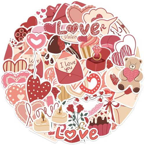 PLLDVEFD 100 Love Element Stickers, Romantic Stickers, Aesthetic Stickers, Can Decorate Scrapbooks, Photo Albums, Suitcases, Water Cups.