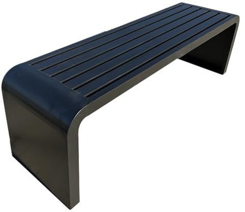 YCYHXJB Gartenbank, Rückenfreie Terrassen-Sitzbank Outdoor, Gartenbank Wetterfest mit 400 kg Tragkraft, Esszimmerbänke und Stühle für Hof, Park, Balkon(Black,150 * 42 * 40cm/59 * 17 * 16in)