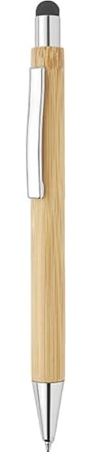 GFD RIP 50 Penne Personalizzate con Scritta e Logo - Penna Touch in Bamboo con Incisione Laser, Idea Personalizzabile Ufficio, Inaugurazioni, Fiere, Gadget Promozionali (50 Penne Nero)