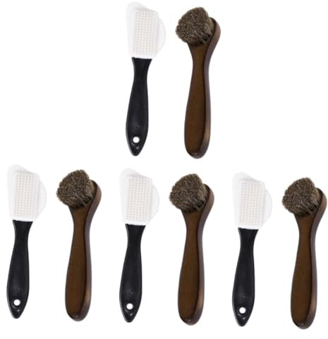 BESPORTBLE 4 Ensembles Brosse De Cirage pour Chaussures Gommage Brosse en Daim pour Chaussures À Cirage pour Bottes Blanche pour Nettoyer Le Dessous 2 pièces * 4