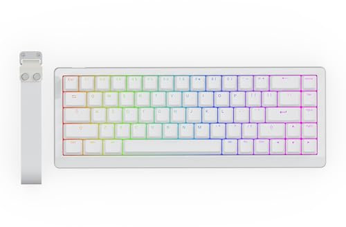 EPOMAKER HE68 Lite Clavier Gaming à Effet Hall, 8K Sondage&Balayage 128K, Actionnement Réglable 0.01mm, Latence 0.125ms, 5 Couches Insonorisantes, Touche Snap, SOCD, A-RVB, Filaire(Blanc)