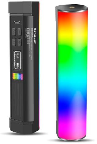 Magnetic Handheld Light Wand with 1/4 Screw Hole, PULUZ 360° Full Color RGB Video Light Stick with 2000mAh Rechargeable Battery & 2500-9000K for Camera, Studio Photography, TikTok, YouTube, Vlog