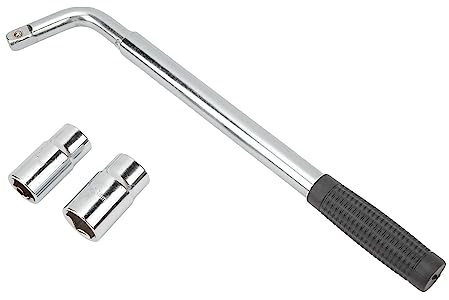 Extended Lug Wrench, Extendable Wheel Brace Lug Nut Wrenchs Tire Repair Tools Wheel Nut Remover with 17/19mm and 21/23mm Sockets Heavy Duty for Auto Car Repair