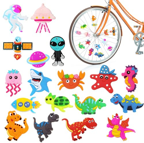 lioewhu Decoraciones para radios de Bicicleta, 18 Piezas Clip Radios Bici, Kit Decoración Bicicleta, Coloridos Radios de Bicicleta Clips Decoración, Accesorios de Bicicleta para Niñas y Niños Habló