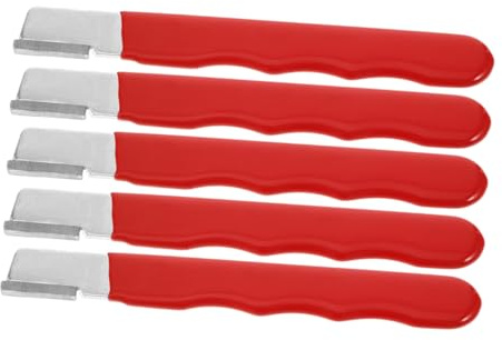 Pietra Affilatrice per Coltelli da Cucina in Acciaio Legato, 5 Pezzi | Attrezzi da Giardino e Potatori, Casa e Outdoor, Affilatura Rapida, Design Ergonomico, Rosso